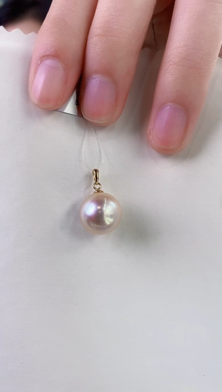 【闪购商品】海水珍珠吊坠(不含链)18K金镶嵌12-13海水珍珠吊坠