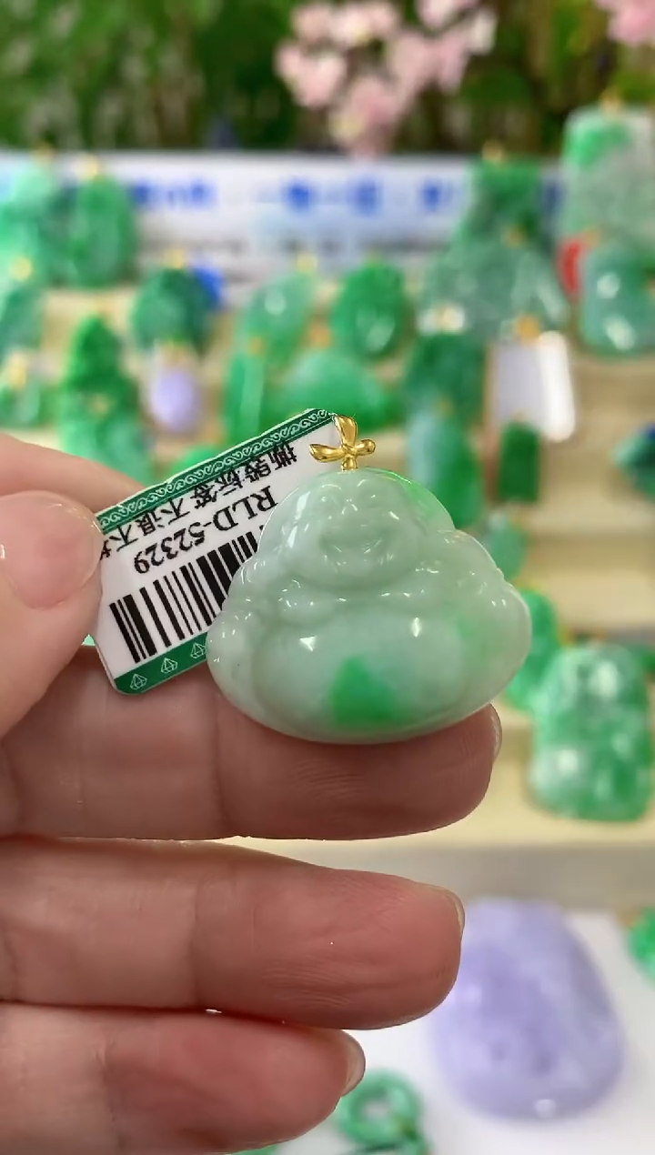 【闪购商品】翡翠颈饰18K金镶嵌挂件