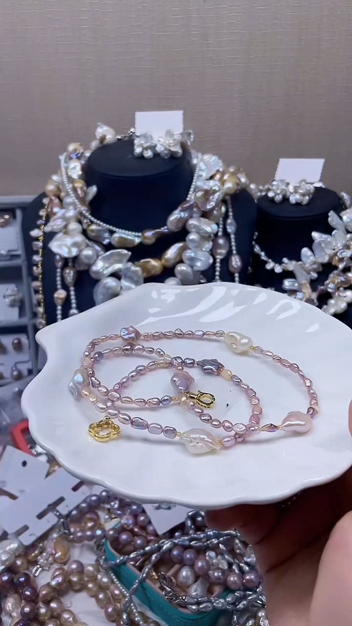 未镶嵌毛衣链淡水珍珠【纯恬饰品】