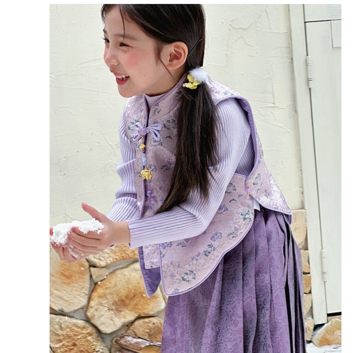 女童新中式拜年服女宝过年国风改良复古旗袍马面裙儿童公主裙童装