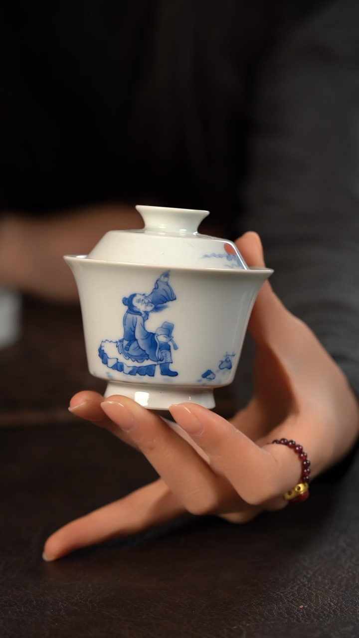 【闪购商品】杯愚公坊指日高升马蹄盖碗