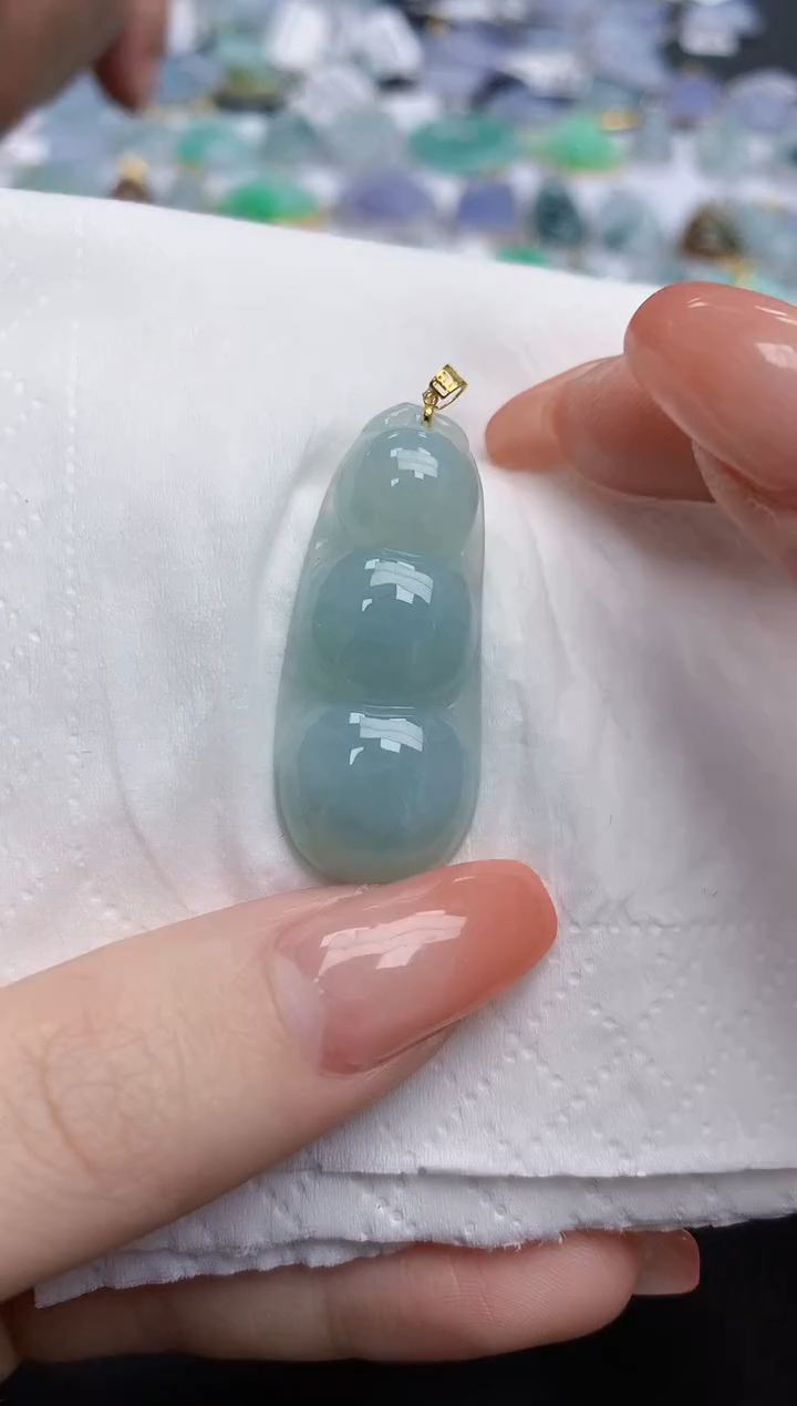 【闪购商品】翡翠颈饰18K金镶嵌天然缅甸翡翠A货