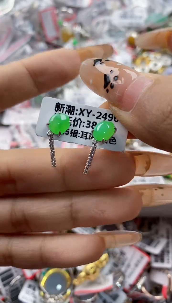 翡翠戒指银S925镶嵌222      5