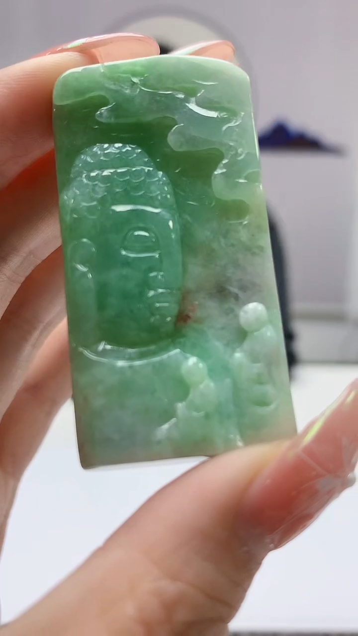 【闪购商品】定制翡翠未镶嵌4852DD-毛货挂件佛16