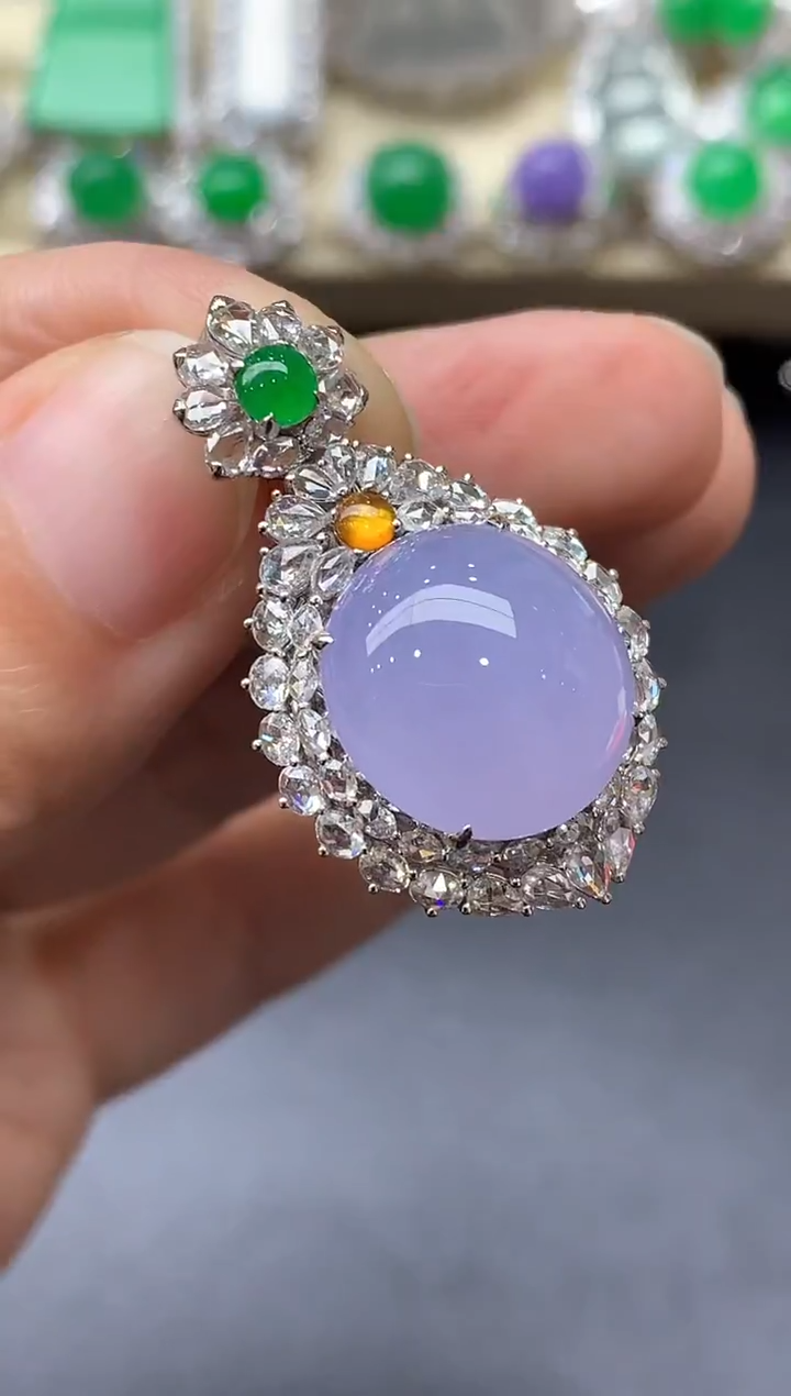 颈饰18K金镶嵌翡翠726-中国好珍宝