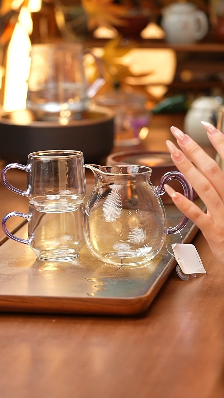 禾器清悦茶海浅紫+暗香疏影水月杯2入浅紫