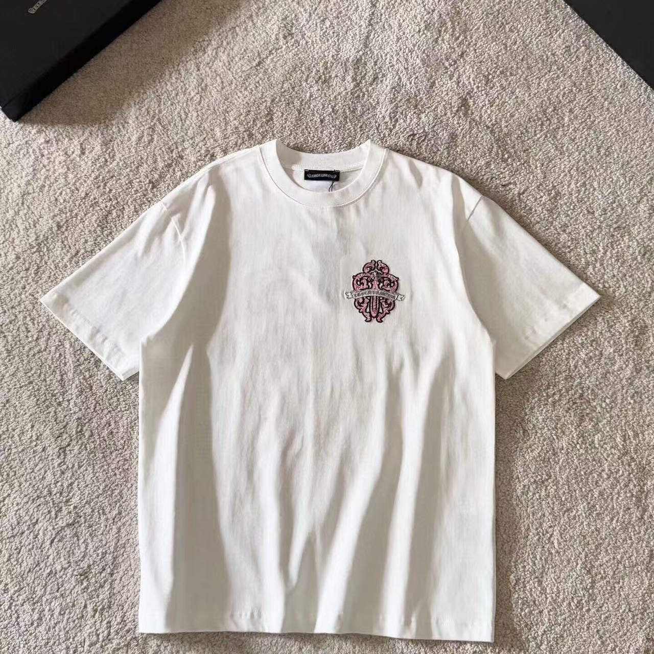 CH克罗ss早春新款 梵文刺绣logo短袖圆领T恤  6009