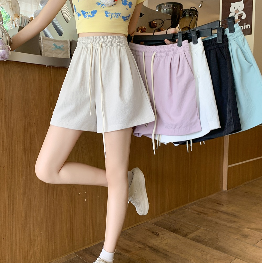 2025大码女装新款夏季休闲短裤高腰A字喇叭裤宽松显瘦2691