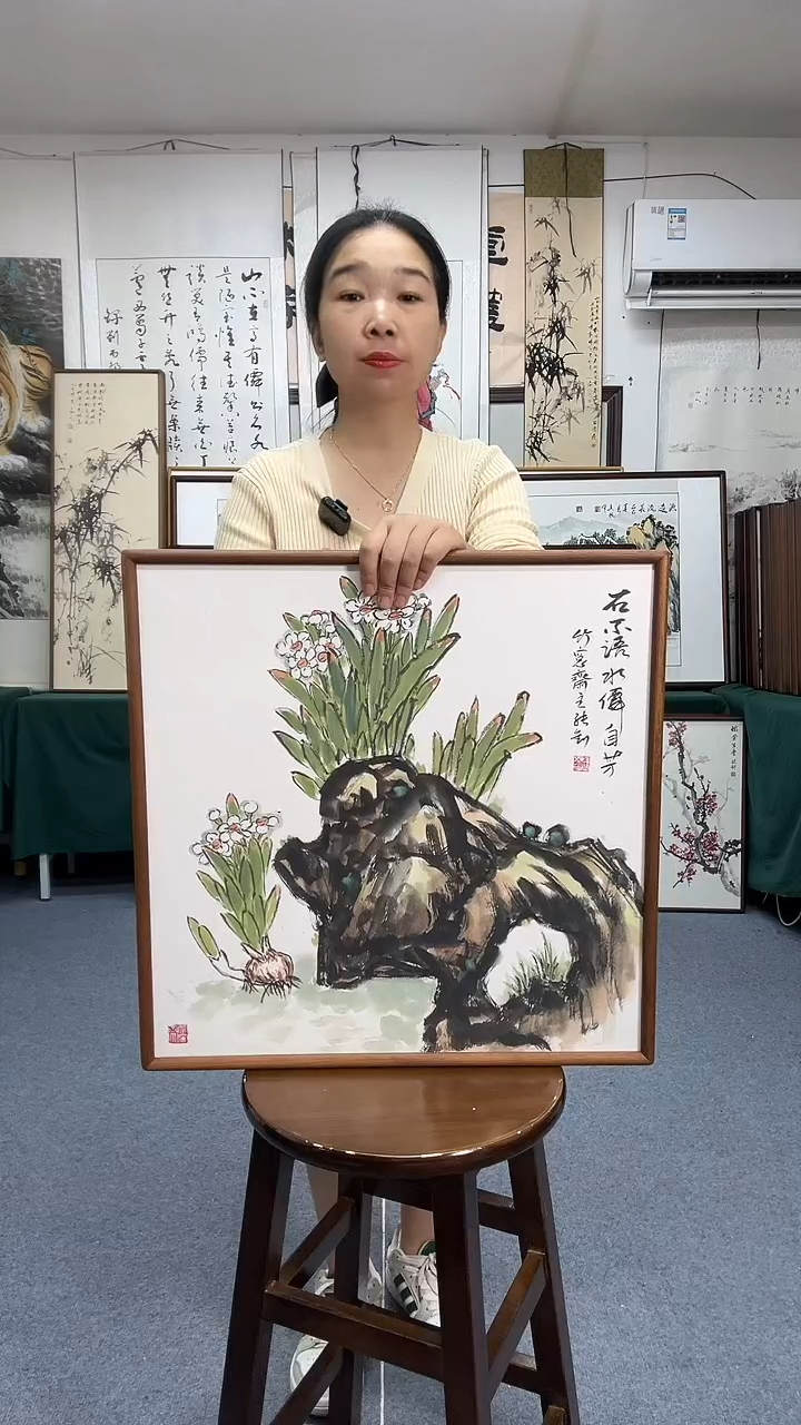 国画52*52实木画框京东包邮手绘