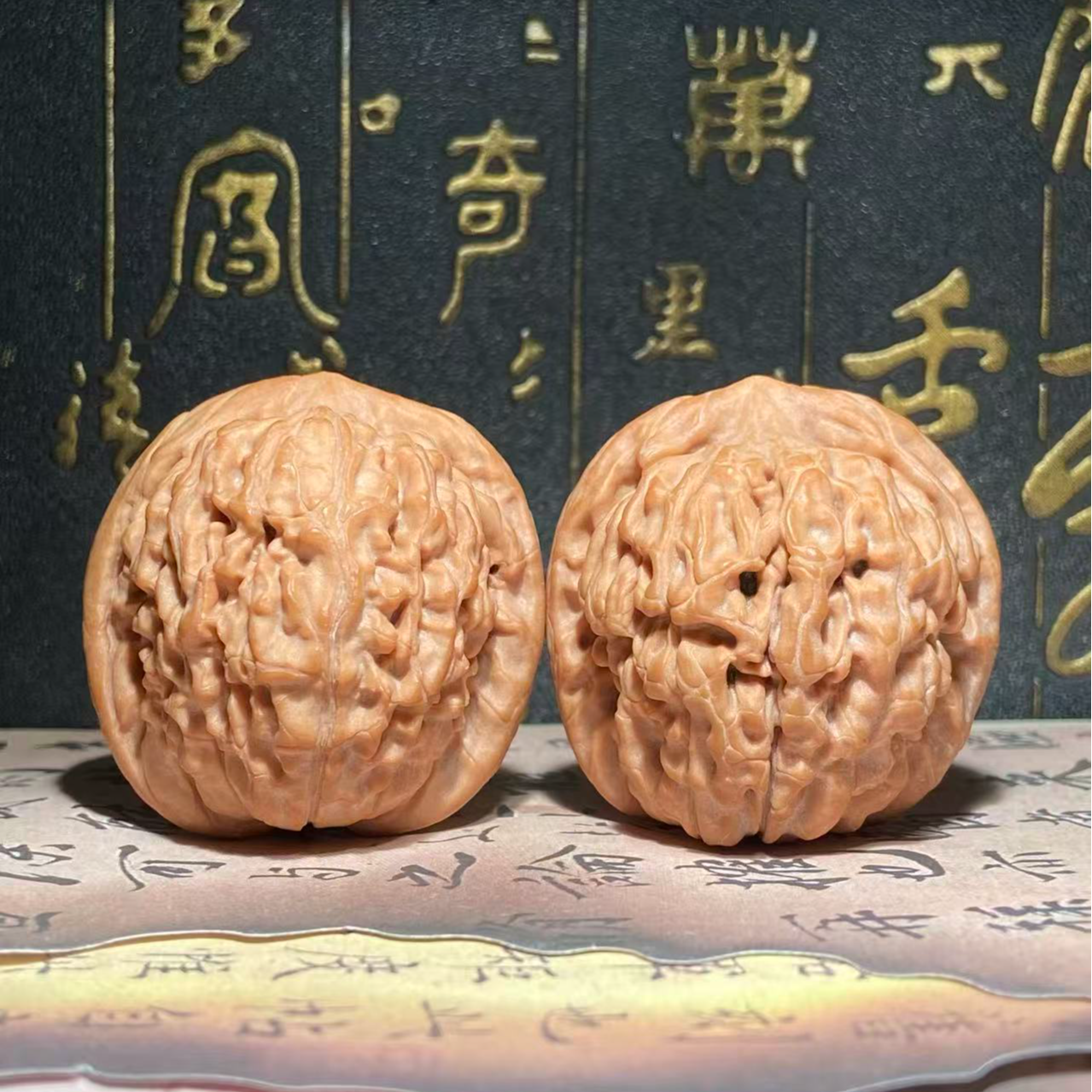 R10文玩核桃把件莲花边40肚40高40