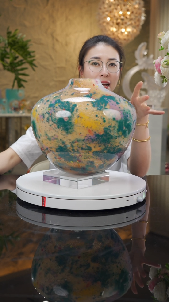 瓷片设计款莫奈花瓶摆件
