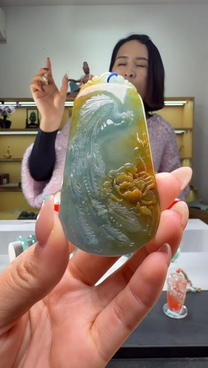 吊坠(赠链)未镶嵌翡翠凤凰（多样性发其一）