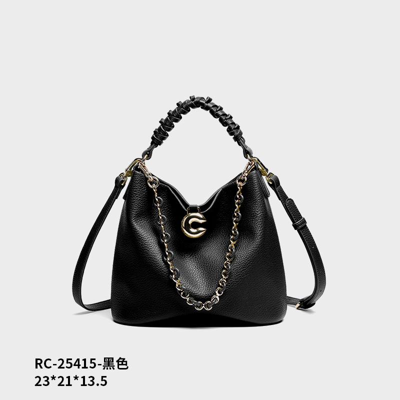 【广州特特】RC-25415-黑色高雅女士百搭休闲时尚肩包多功能