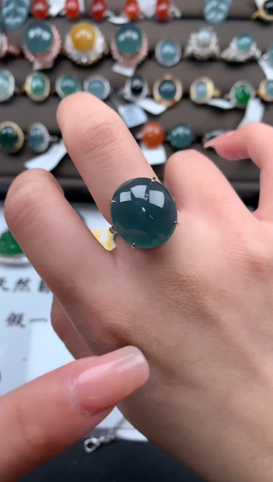 【闪购商品】翡翠戒指银S925镶嵌52141