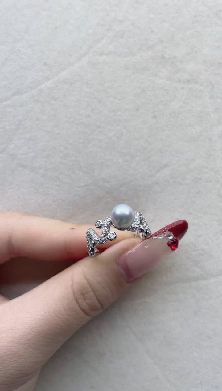 【闪购商品】海水珍珠戒指银S925镶嵌A21