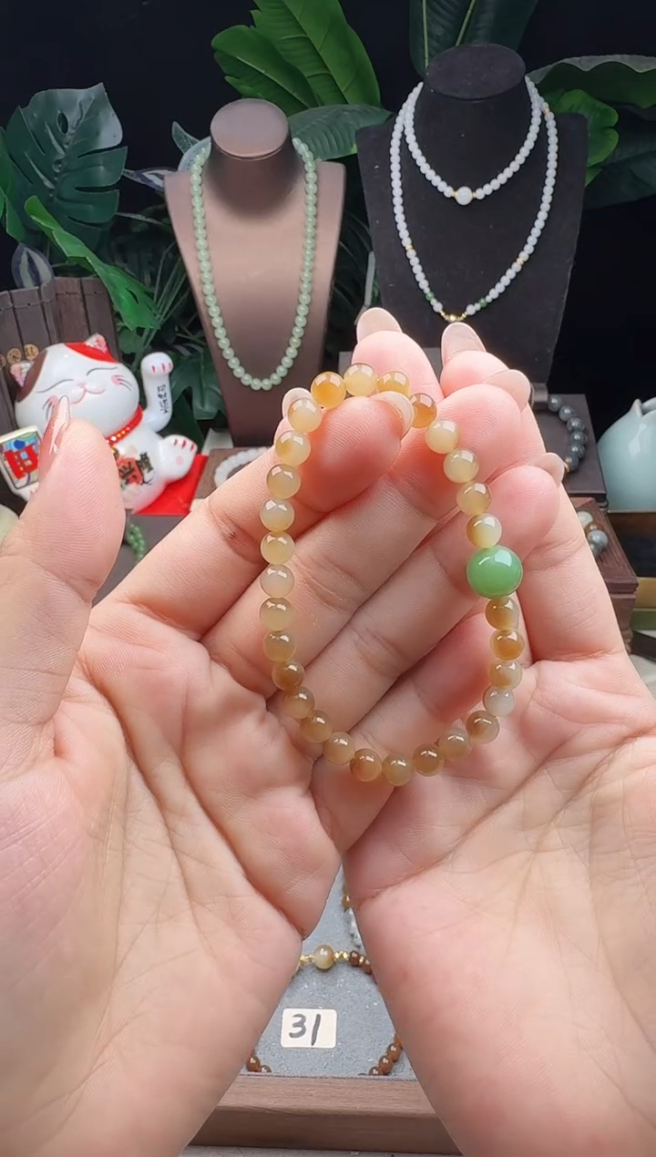 未镶嵌手链和田玉6m新疆糖白手串