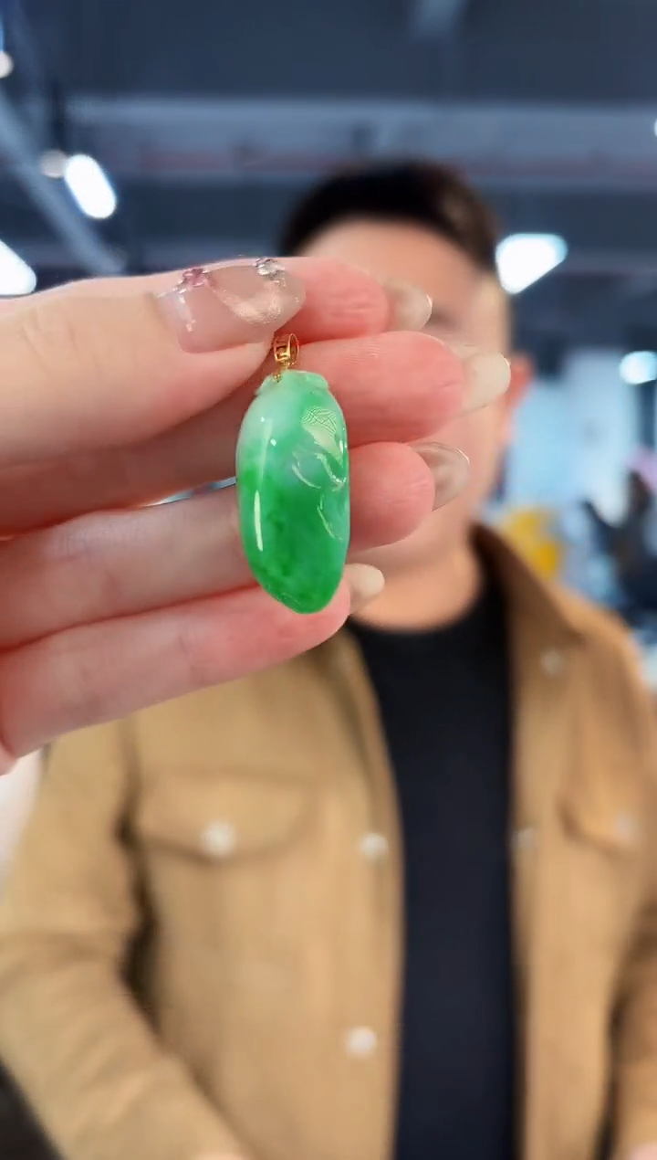 【闪购商品】翡翠颈饰18K金镶嵌缅料A货/支持复检/一件