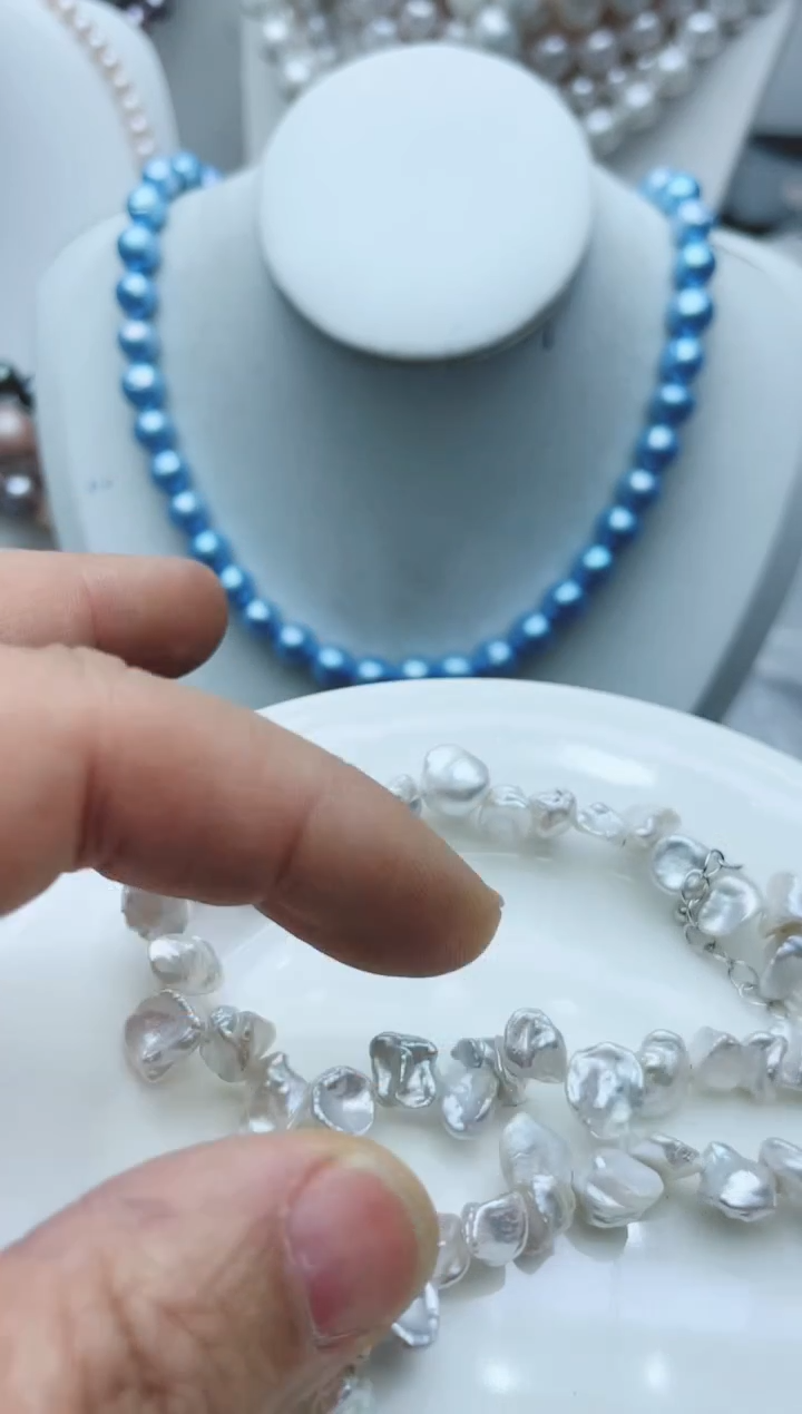 【闪购商品】淡水珍珠颈饰钛钢1