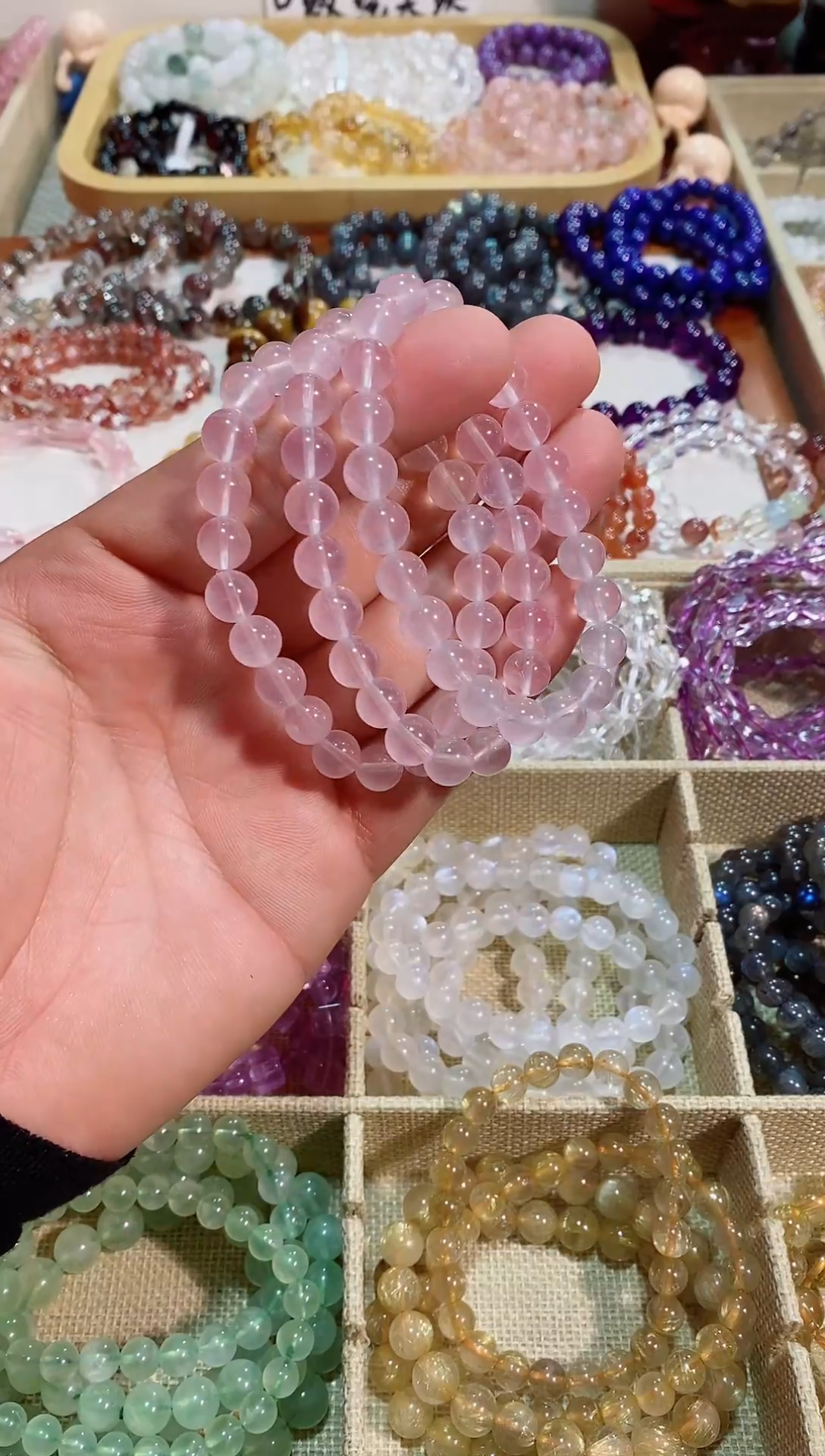 【闪购商品】水晶手链未镶嵌莫桑比克粉水晶8m+ (多样性发其一）