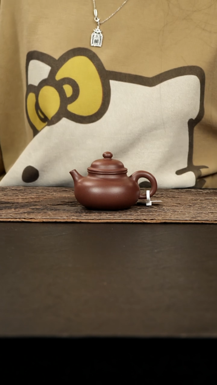 茶壶紫砂老紫泥容天110cc