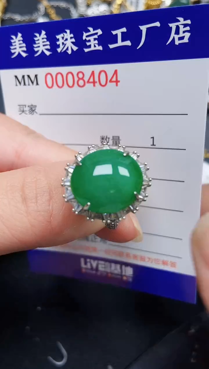 翡翠银S925镶嵌颈饰8404