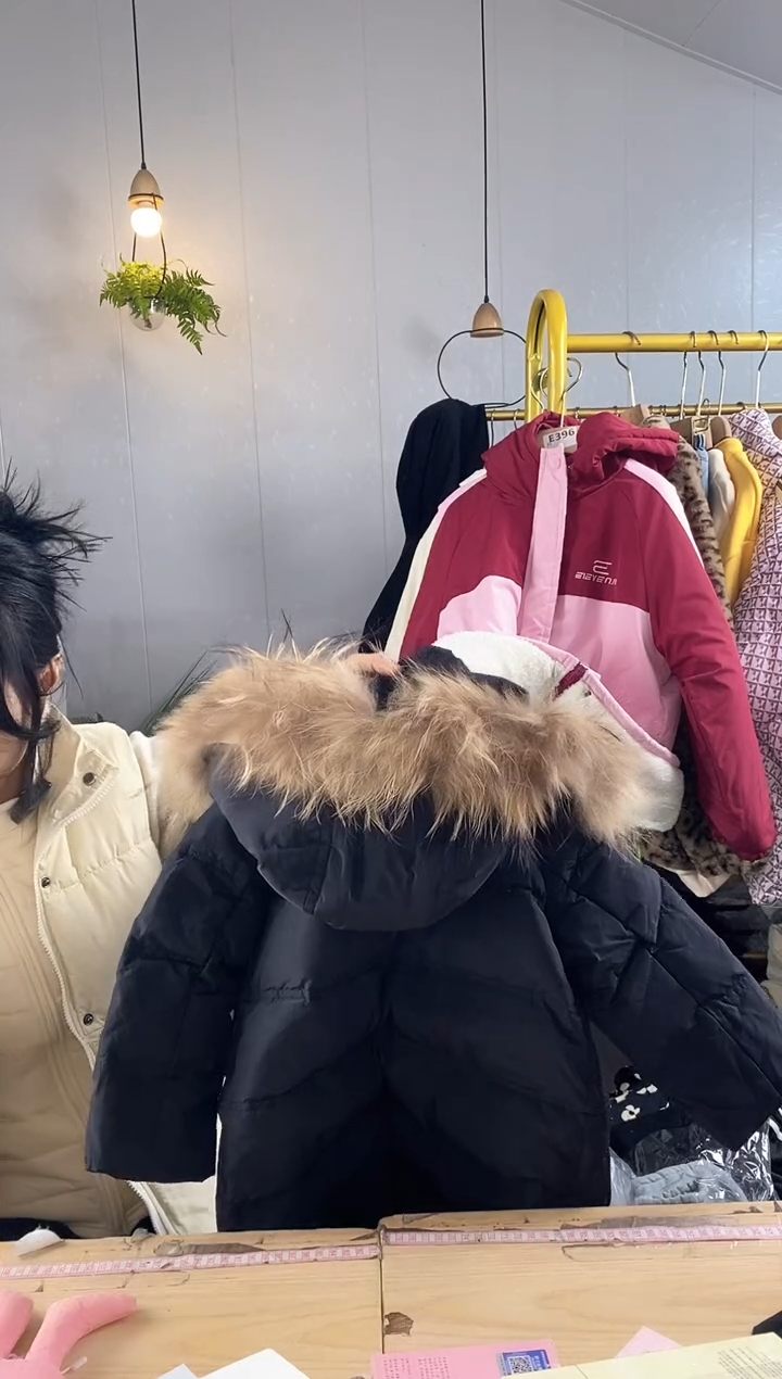 100码吊牌110真毛领黑色嘎嘎服【309