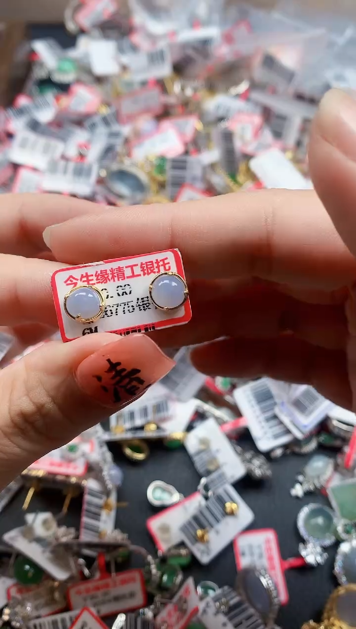 银S925镶嵌戒指翡翠天然A货缅甸翡翠