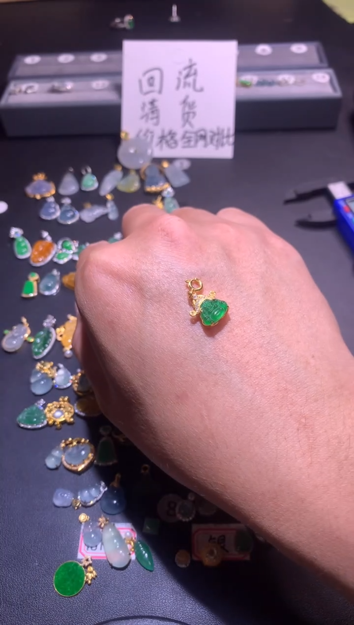 翡翠银S925镶嵌吊坠(不含链)2