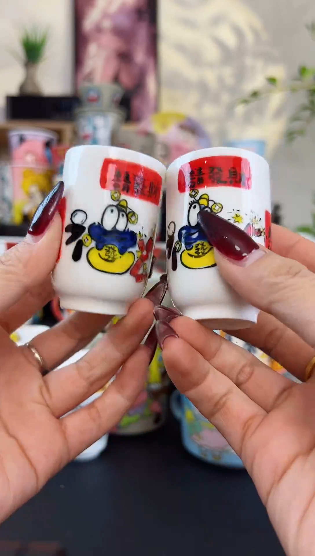 【闪购商品】摆件笙笙漫 手工手绘陶瓷杯杯