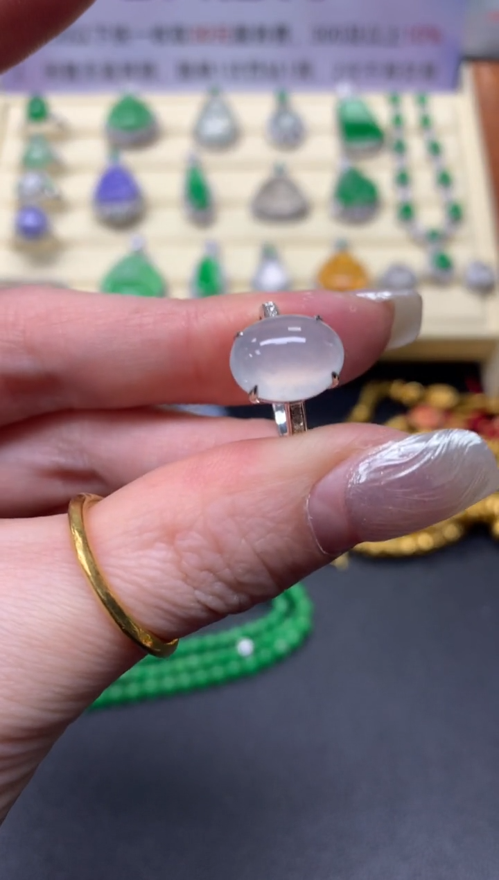 【闪购商品】翡翠戒指18K金镶嵌戒指|1800+180