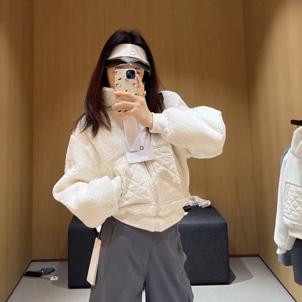 羊羔绒立领拉链短款夹克外套