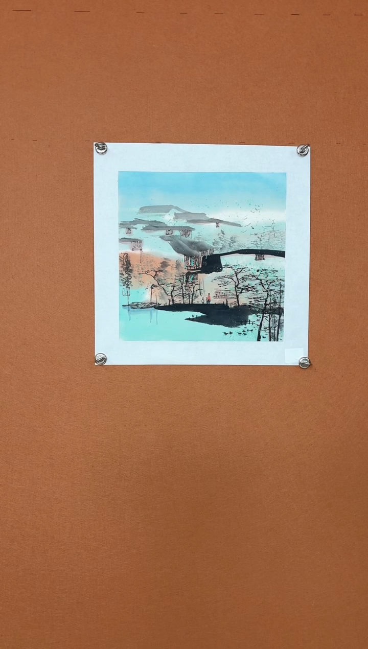 【闪购商品】国画张成作品 国画水乡 一平尺斗方 已托底