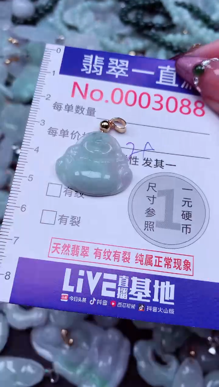 吊坠(不含链)未镶嵌翡翠3088