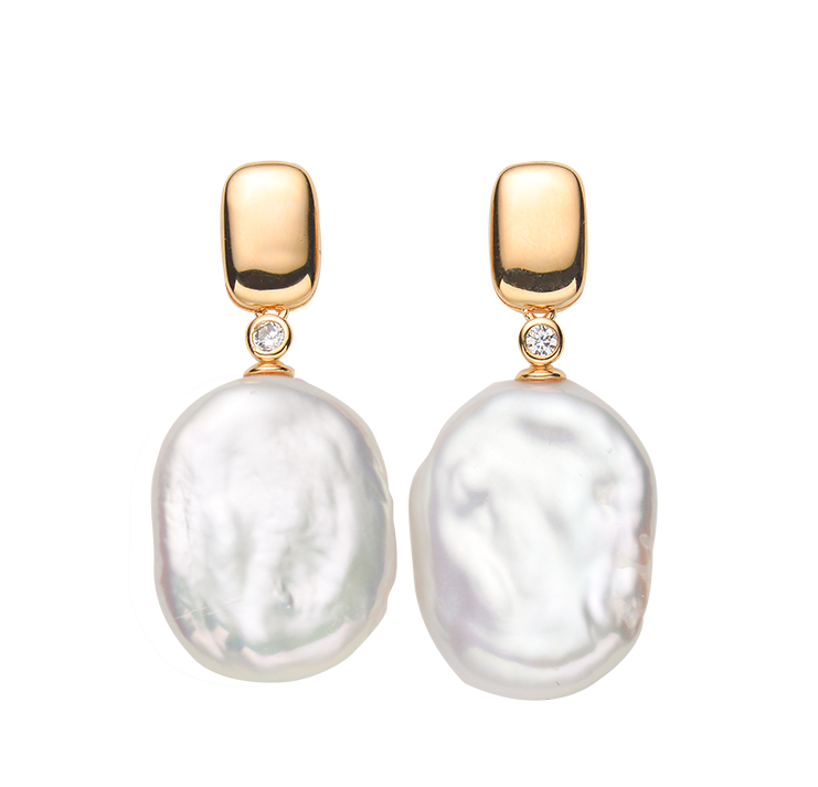 礼兰珠宝 S925银淡水珍珠巴洛克耳钉  多样性发货一