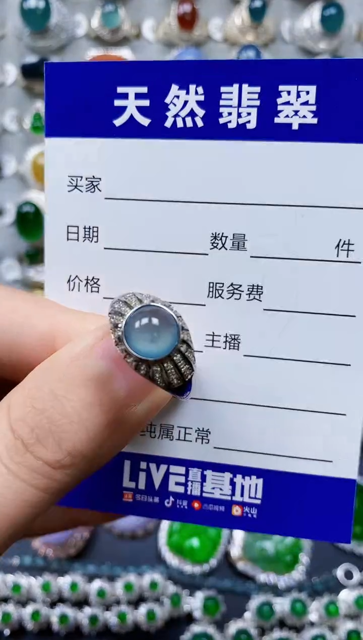 【闪购商品】翡翠戒指银S925镶嵌0139