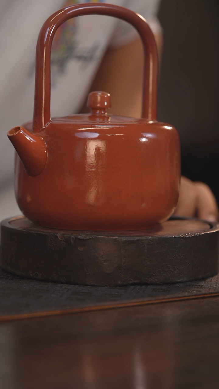 【闪购商品】杯30柴房陶瓷丨红色煮茶壶