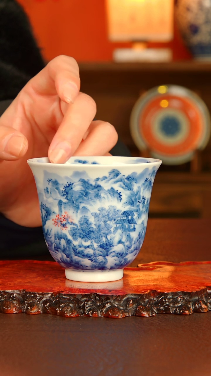 【闪购商品】景琳藏器 樵归图闻香杯