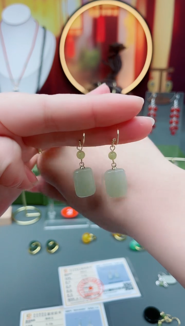 未镶嵌和田玉耳饰和田玉无事牌