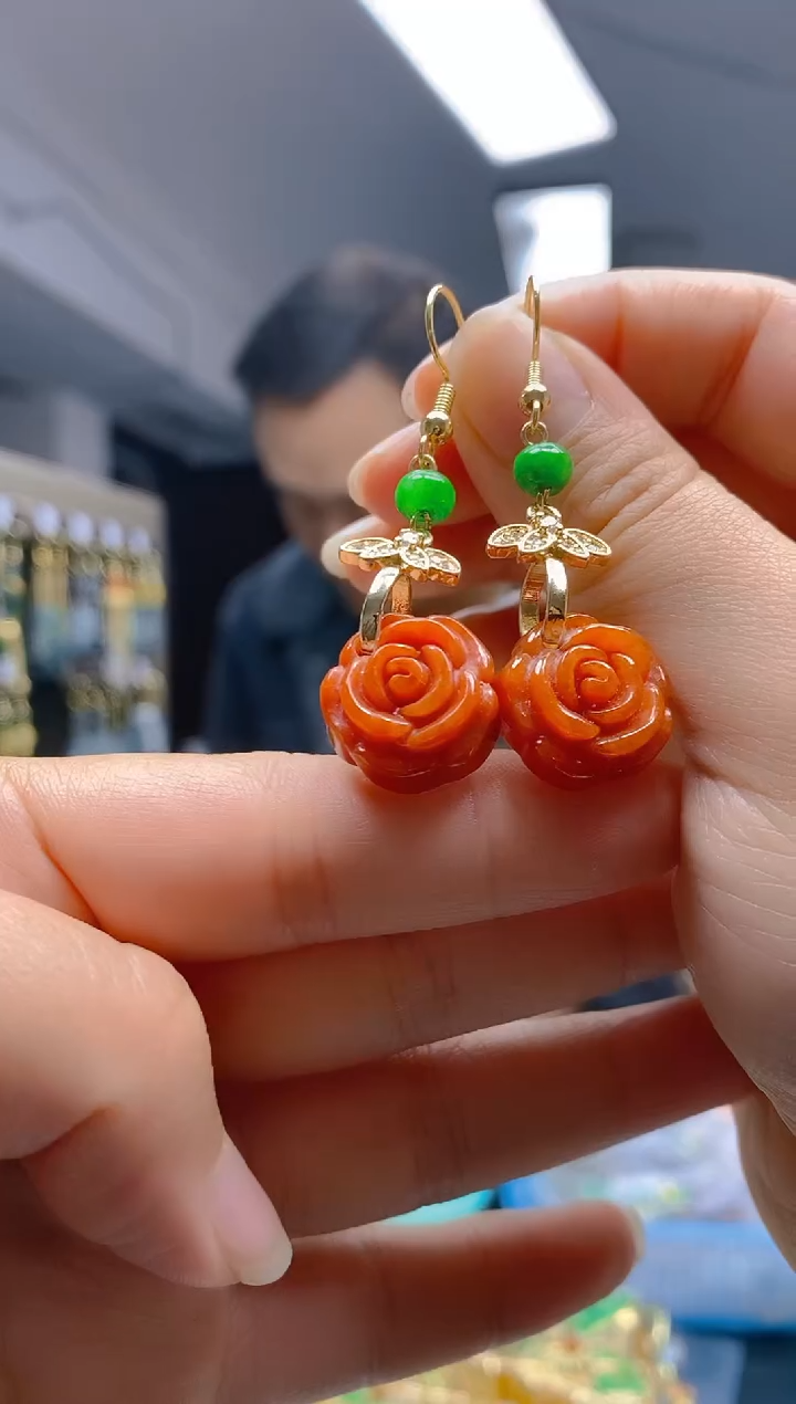 【闪购商品】翡翠耳饰合金0200翡翠耳钩