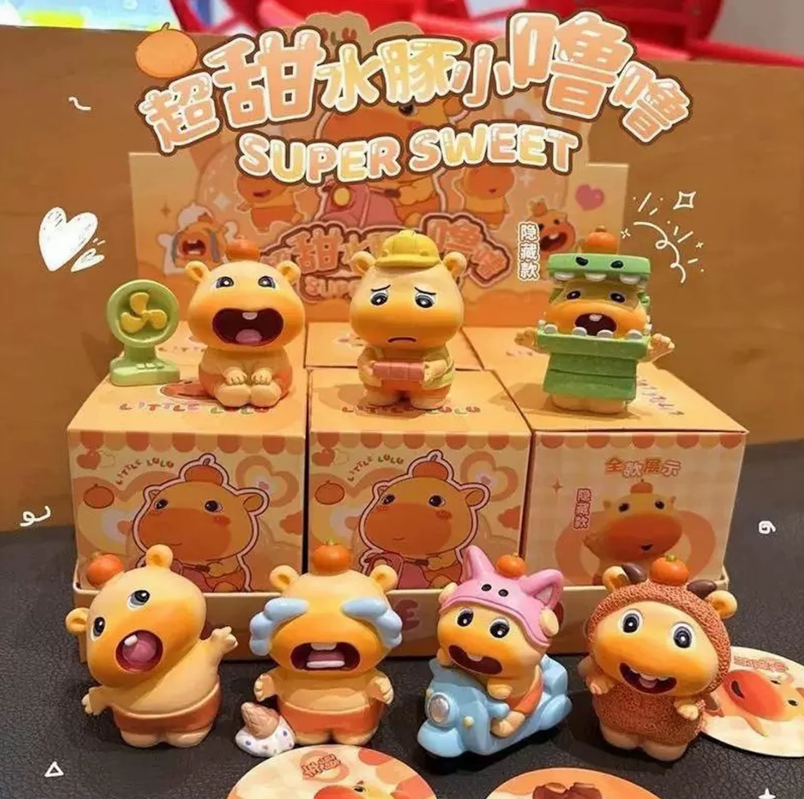超甜水豚小噜噜盲盒摆件手办玩具