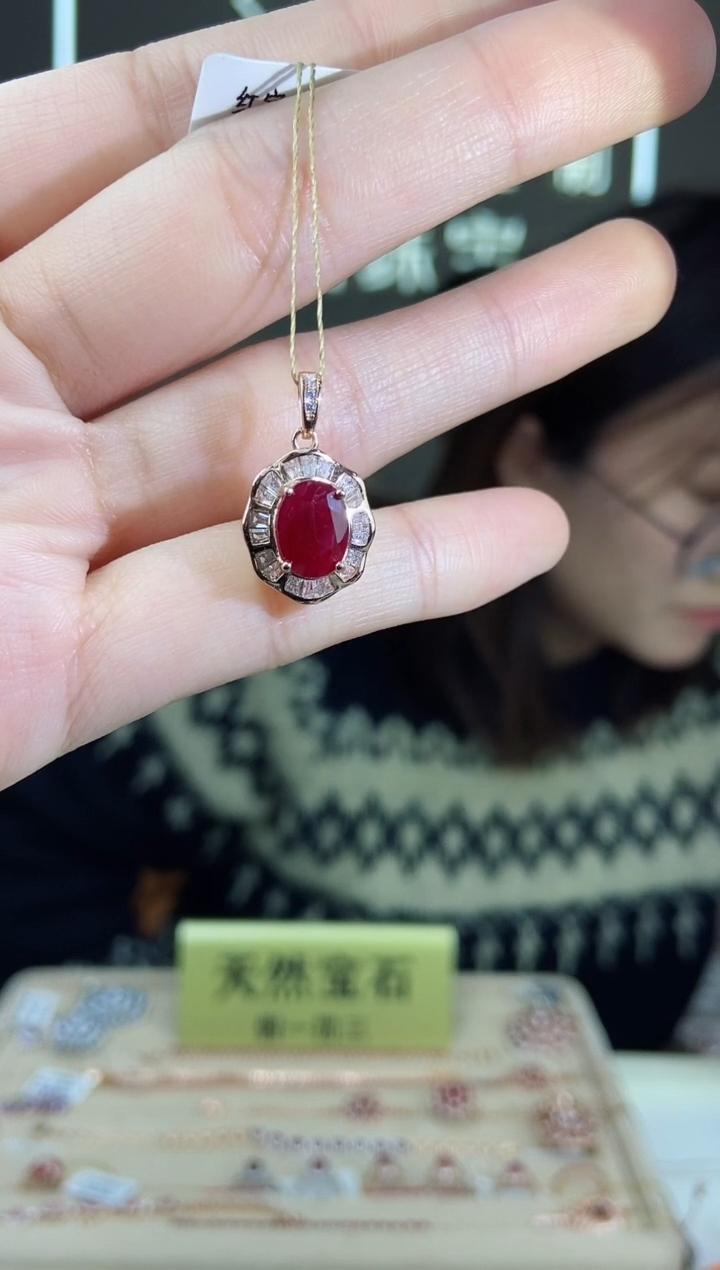 【闪购商品】红宝石颈饰银S925镶嵌颈饰