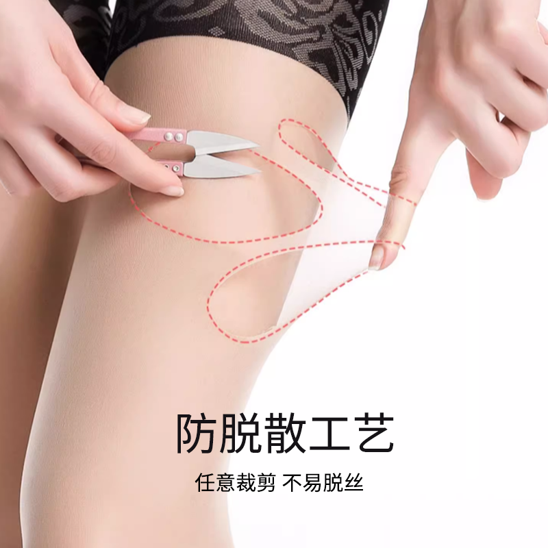 防狼袜超薄0D丝袜女夏遮瑕美肤袜任意剪菠萝袜子商品图