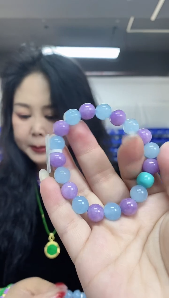 【闪购商品】海蓝宝石手串未镶嵌多样性发其一颜色微差