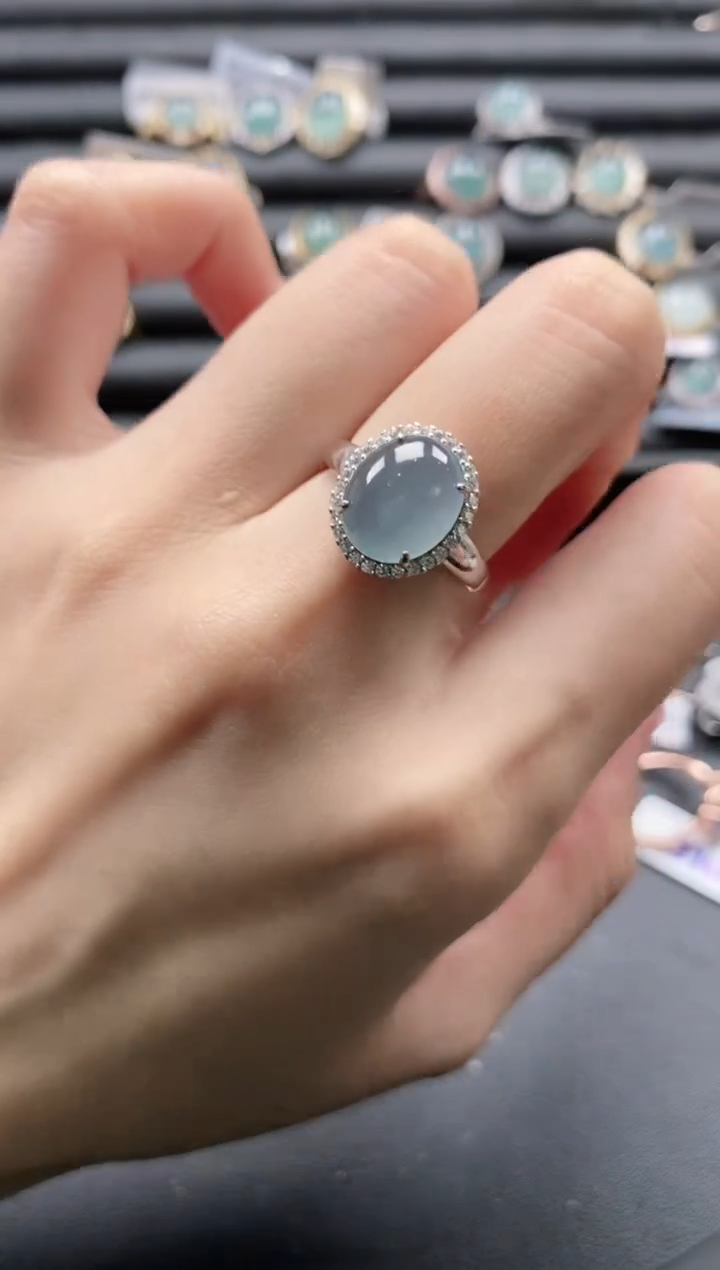 【闪购商品】翡翠戒指银S925镶嵌111111