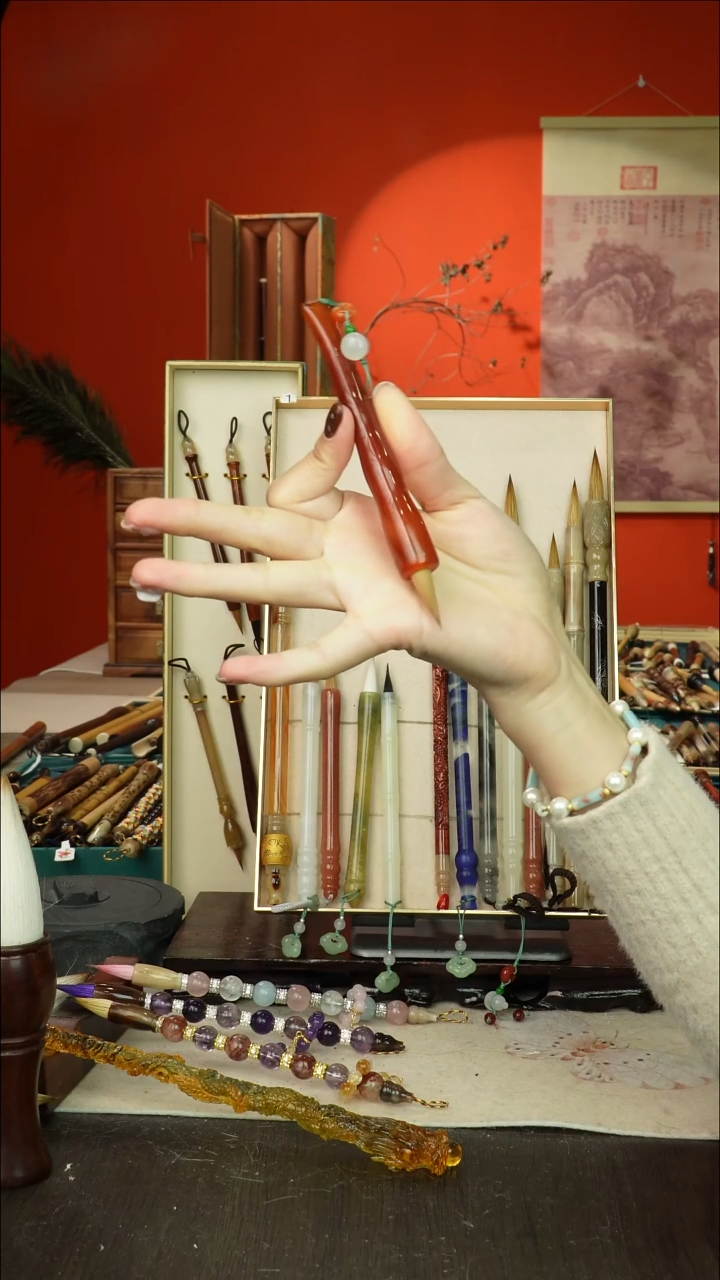 64号闪孤品高货毛笔链接 清水试笔 蘸墨不退