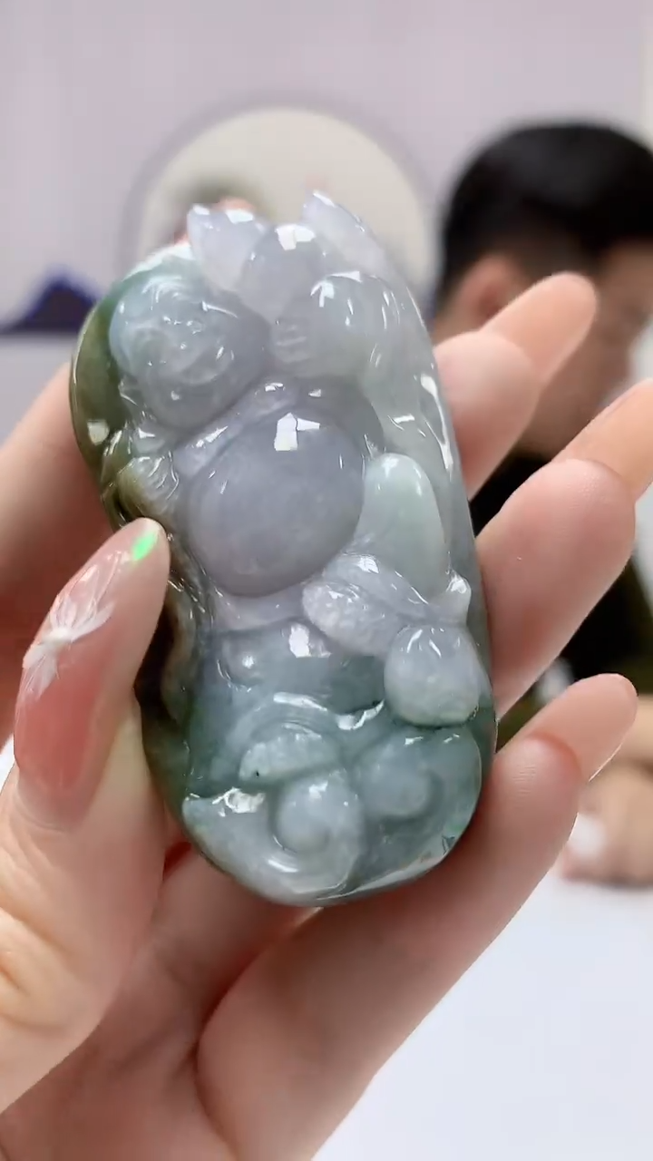 【闪购商品】定制翡翠未镶嵌4917DD-毛货挂件86