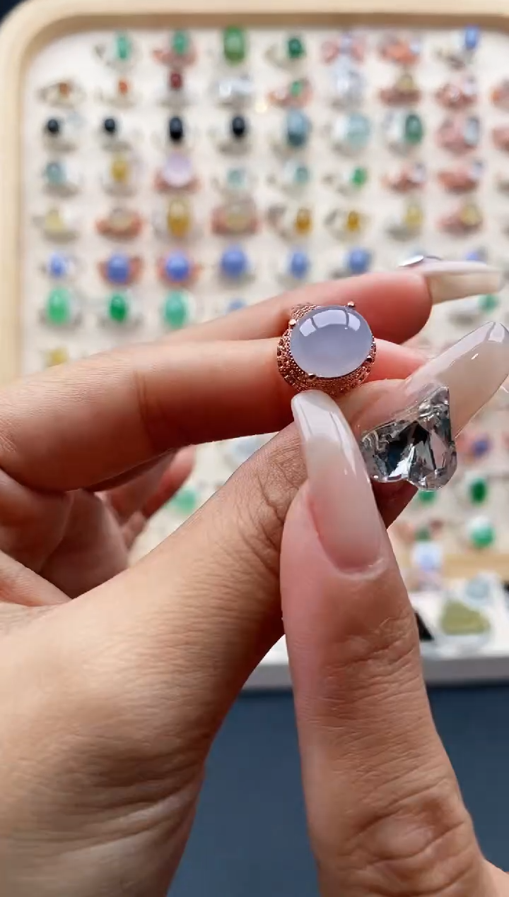 【闪购商品】翡翠戒指未镶嵌天然缅甸翡翠A货 4444+ 8+4