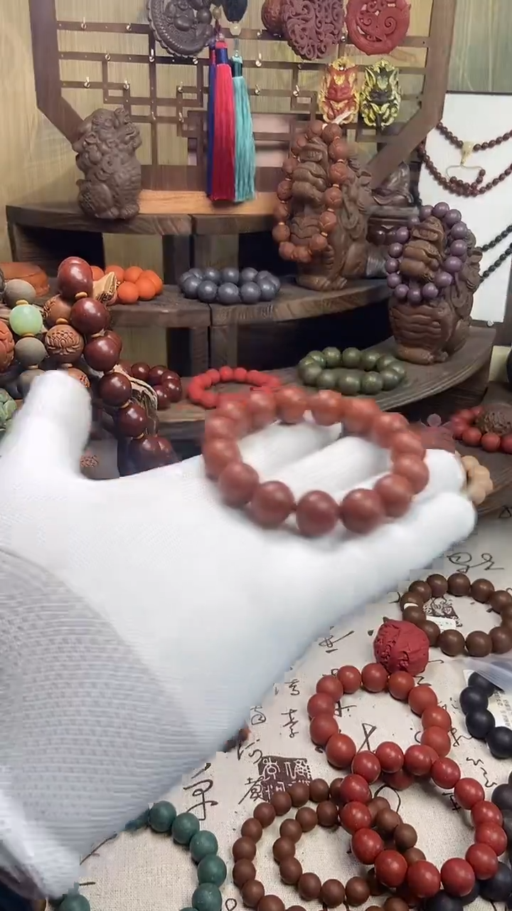 泥塑程*微瑕静心玫瑰合香手串1.5尺寸