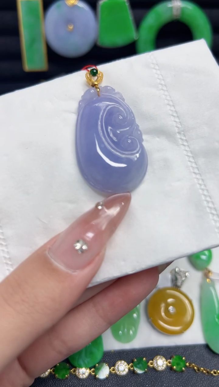 【闪购商品】翡翠颈饰18K金镶嵌Y缅料A货/支持复检/一件