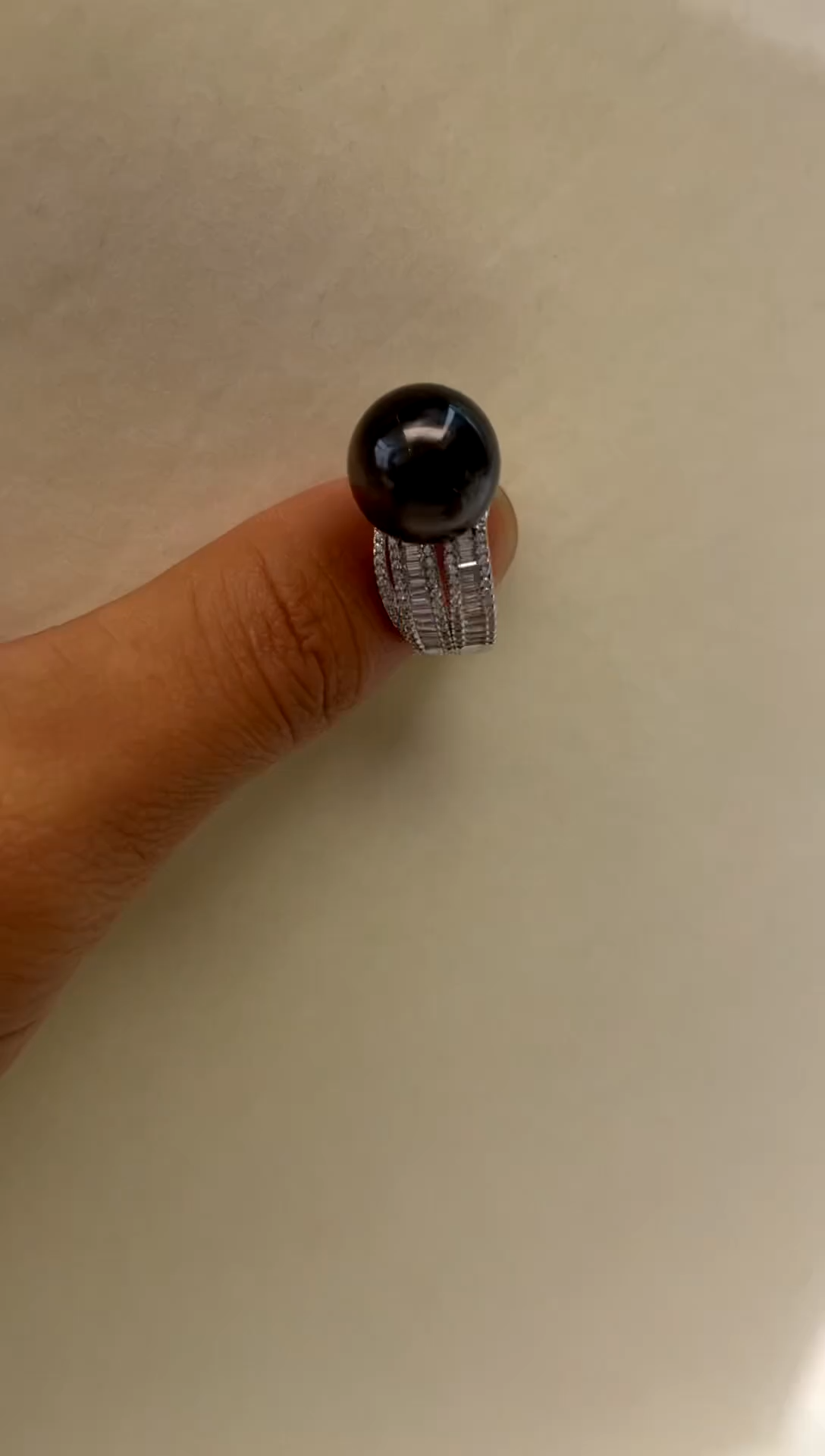 银S925镶嵌戒指海水珍珠 13-14